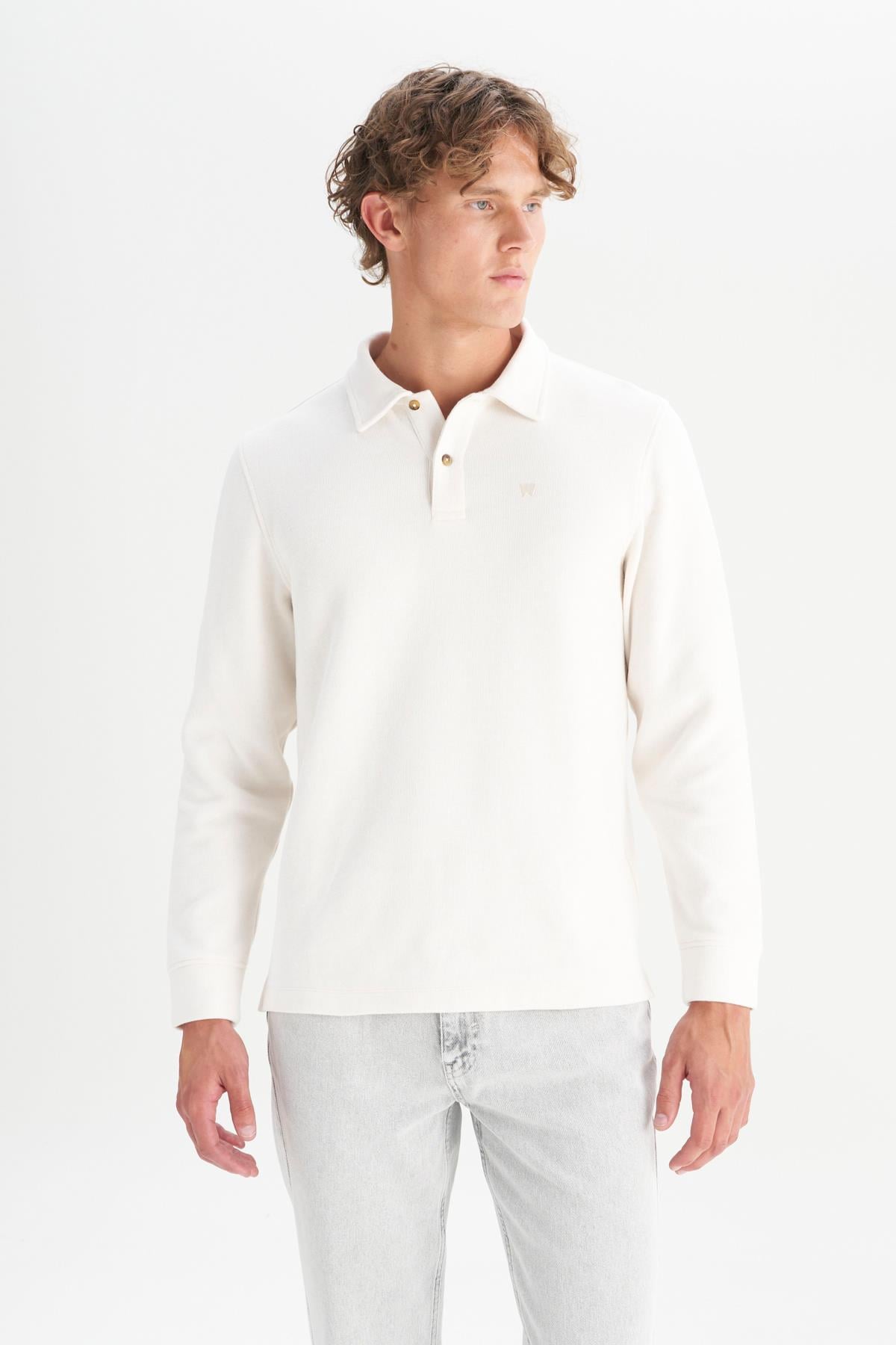 Erkek Polo Yaka T-shirt Ecru