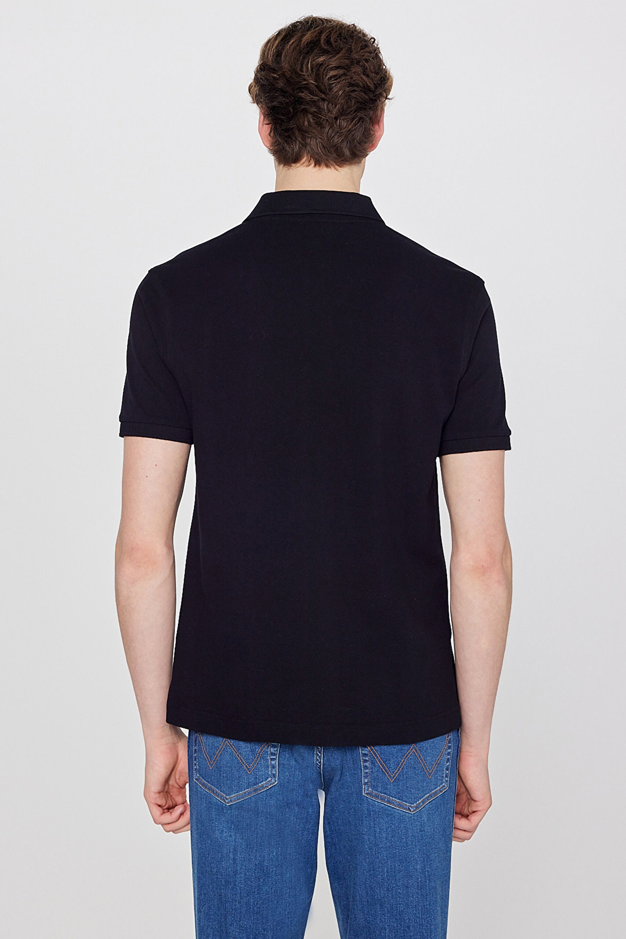 Erkek Regular Fit Polo T-shirt Siyah