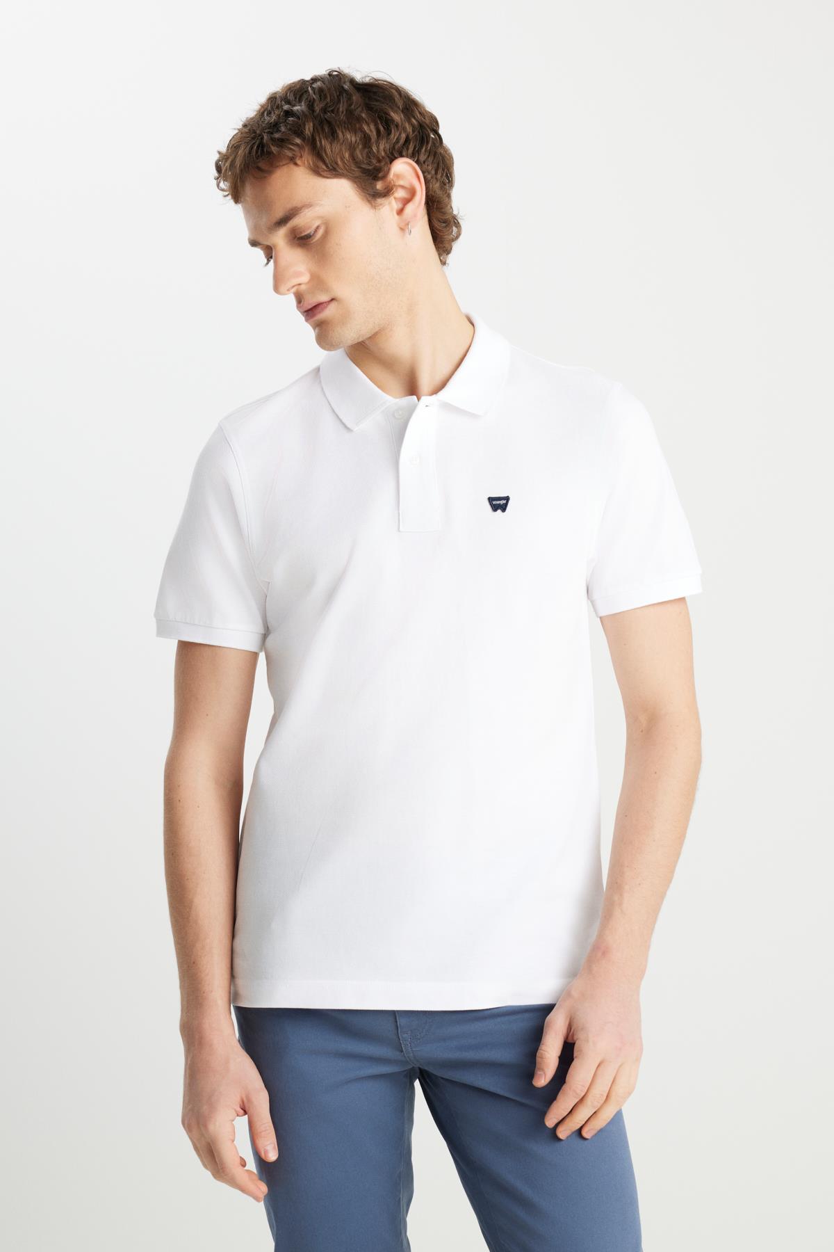 Erkek Regular Fit Polo T-shirt White
