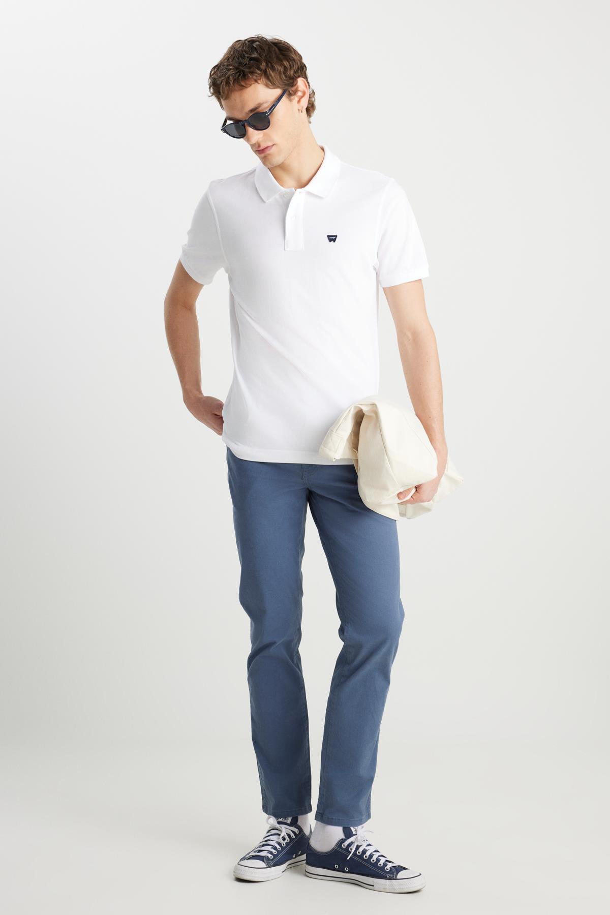 Erkek Regular Fit Polo T-shirt White