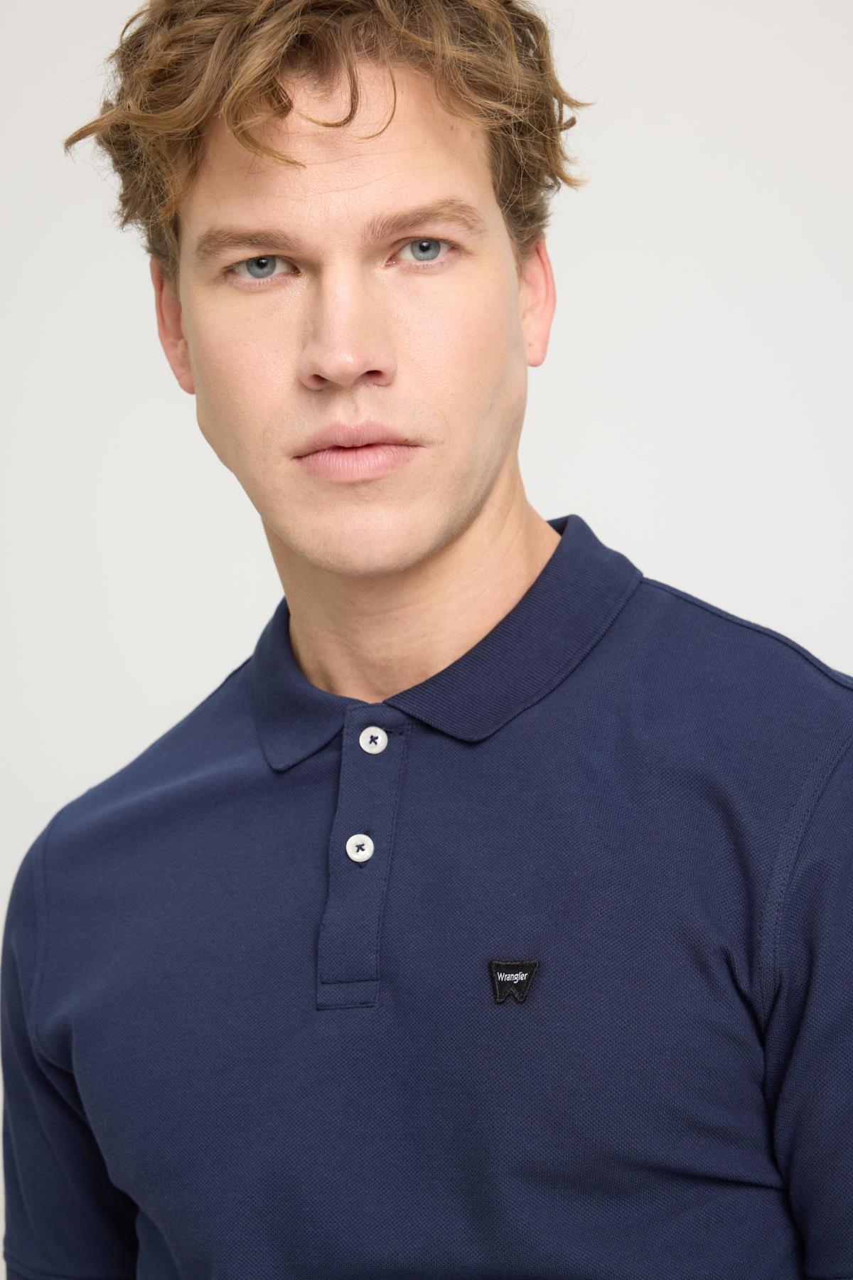 Erkek Regular Fit Polo T-shirt Navy