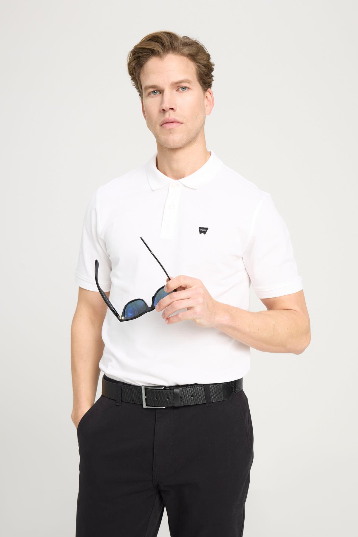 Erkek Regular Fit Polo T-shirt White