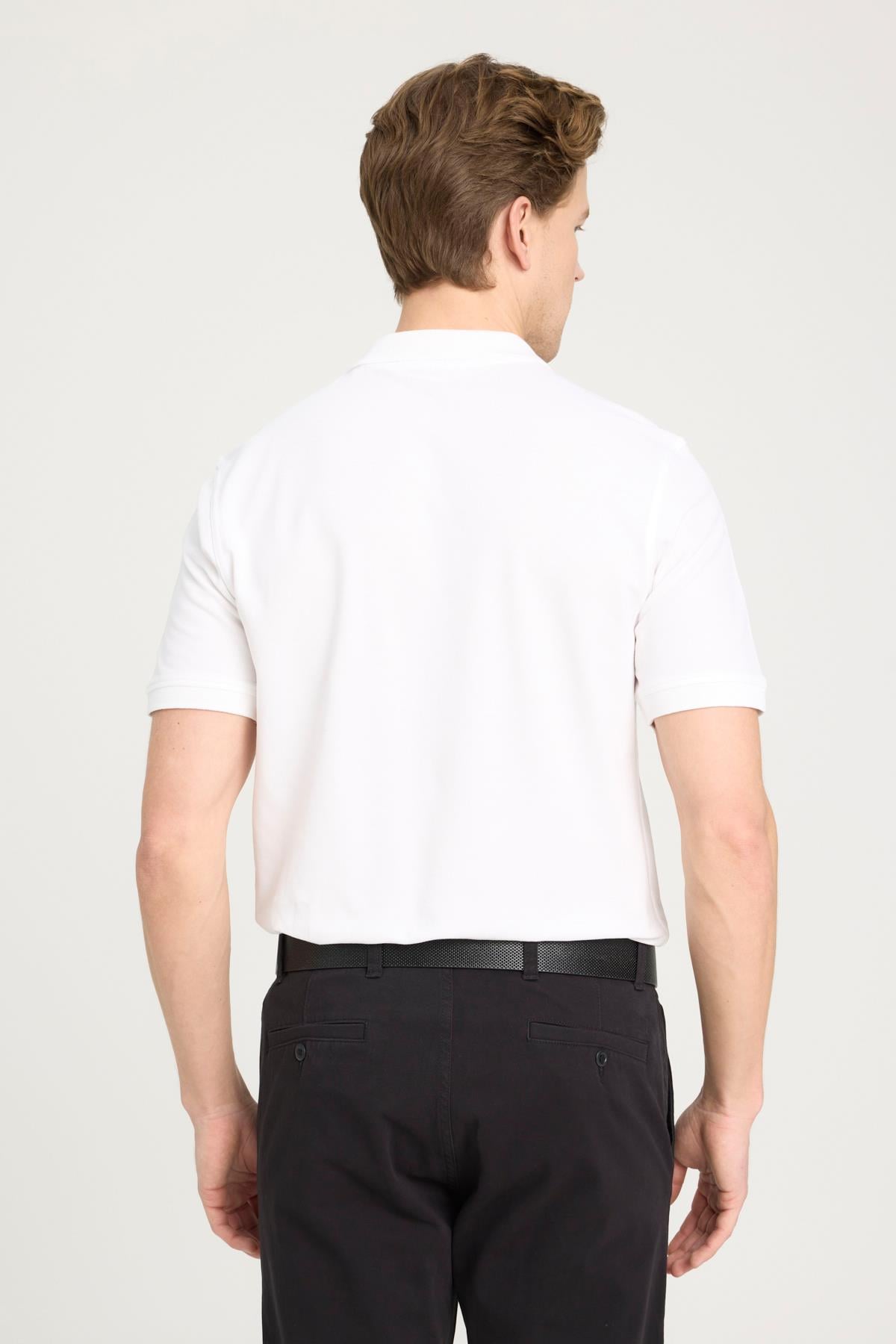 Erkek Regular Fit Polo T-shirt White
