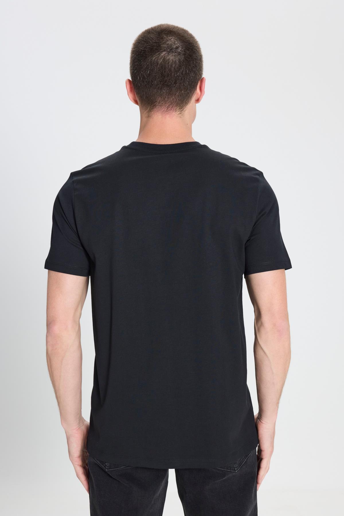 Small Logo Bisiklet Yaka T-shirt Siyah