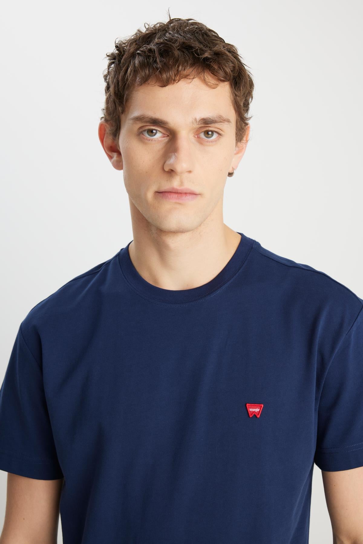 Small Logo Bisiklet Yaka T-shirt Navy