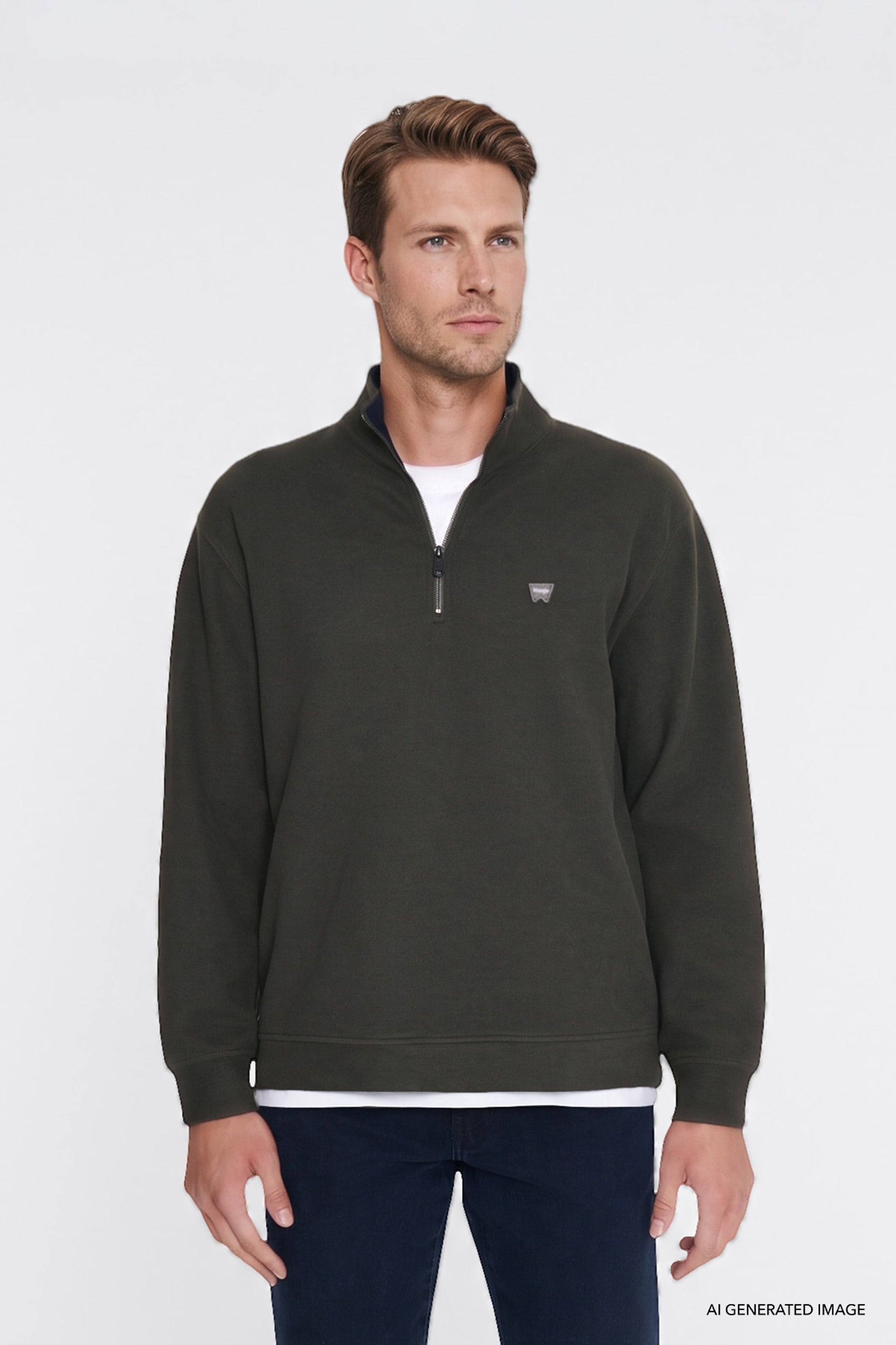Selanik Half Zip Sweatshirt KHAKI