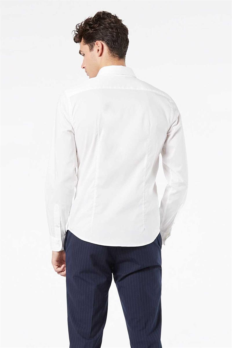 Refined Poplin Beyaz Gömlek Beige