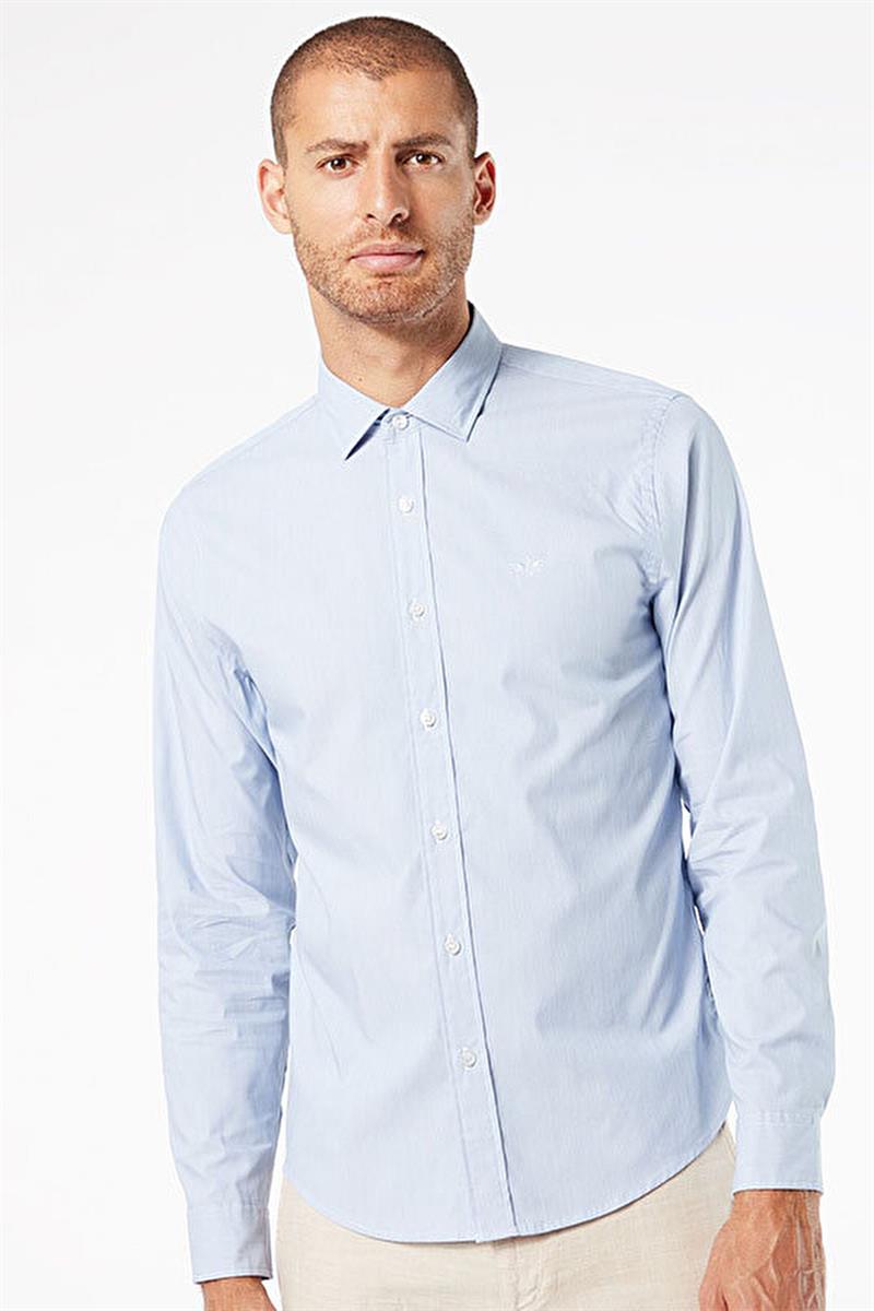 Refined Poplin Mavi Gömlek Blue