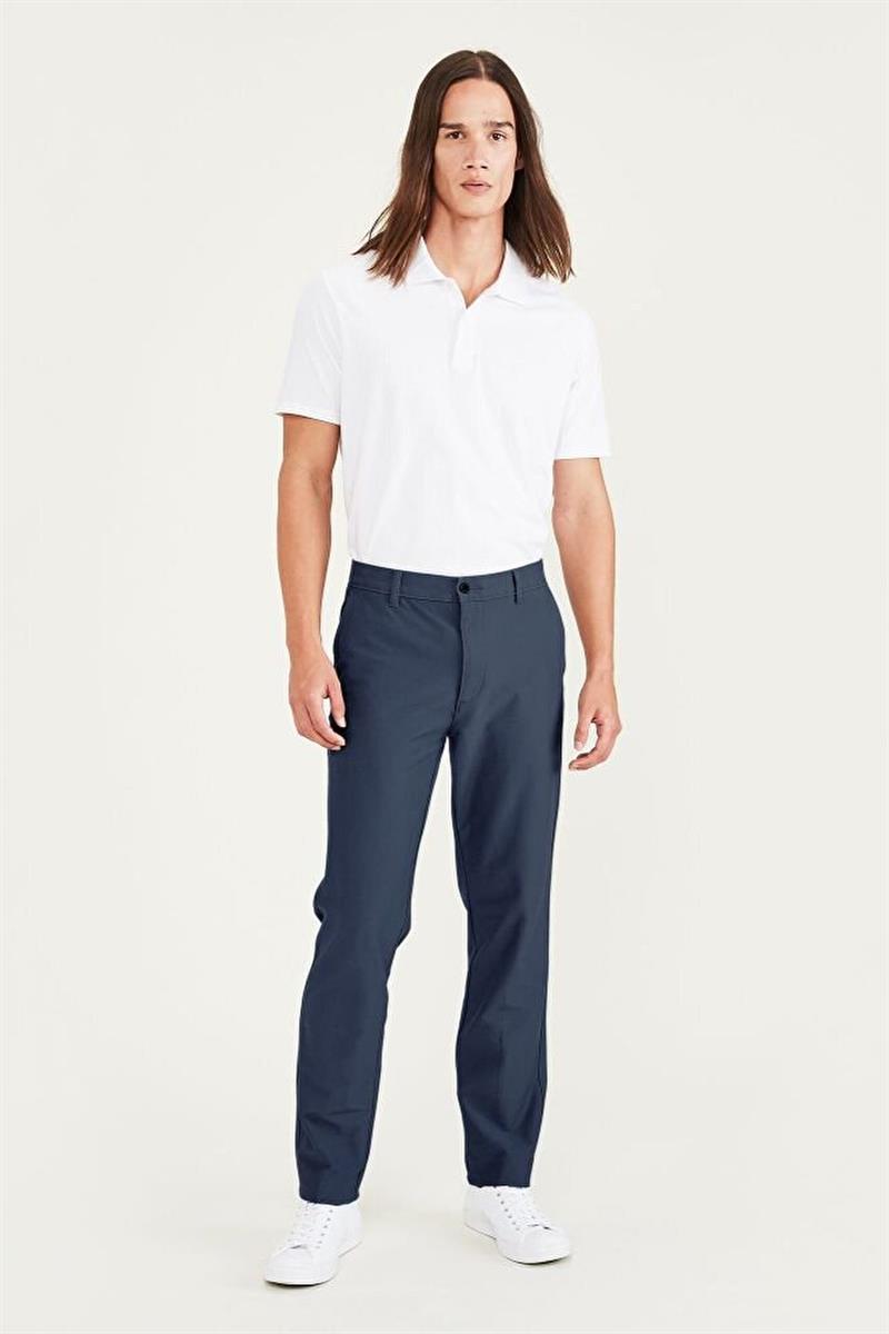 Smart 360 Comfort Knit Lacivert Slim Fit Chino Pantolon Blue