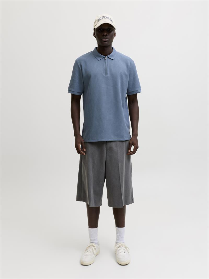 JJEAUSTIN ZIP POLO SS NOOS Blue Mirage