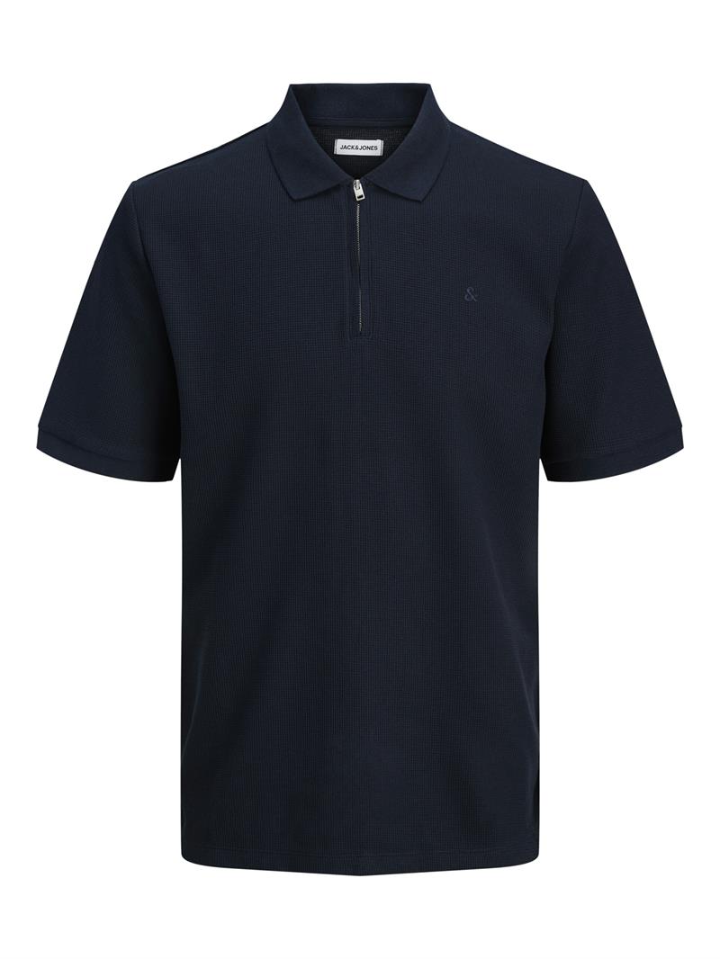 JJEAUSTIN ZIP POLO SS NOOS Navy