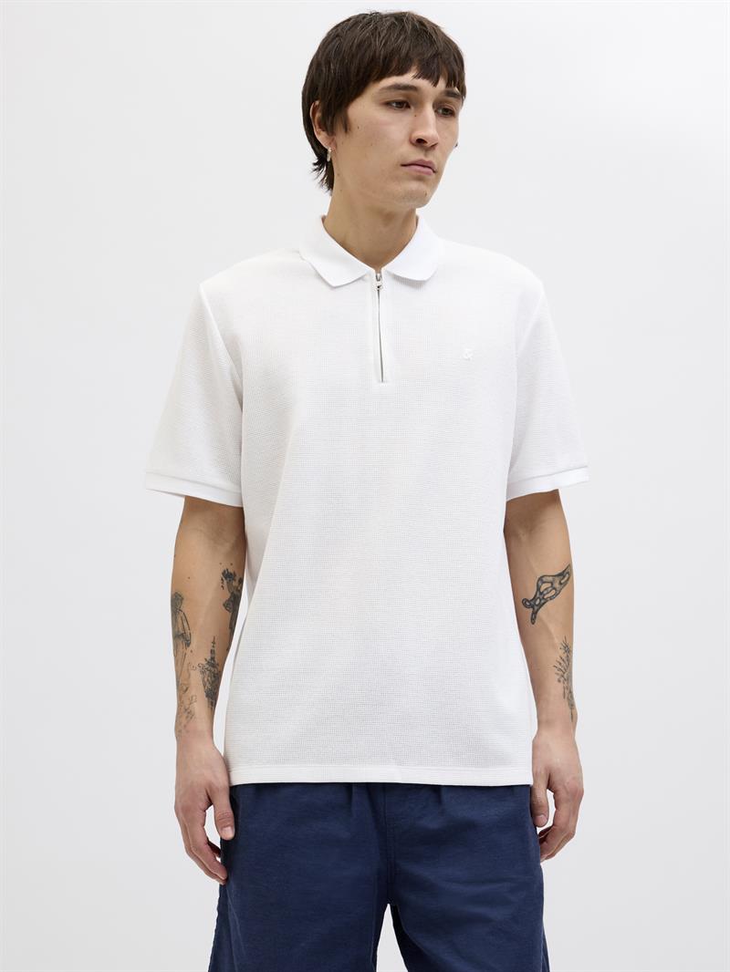 JJEAUSTIN ZIP POLO SS NOOS White