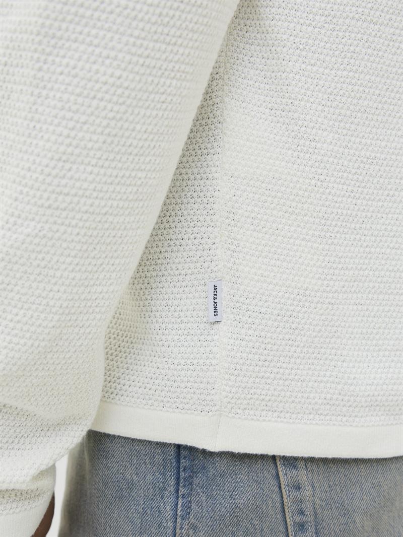 JJEGEORGE KNIT POLO LS SN Cloud Dancer
