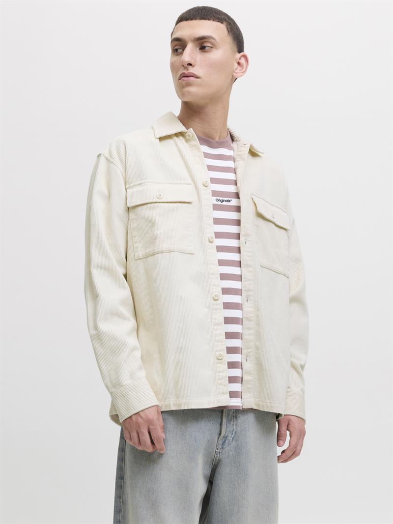 JJEPERFECT CORDUROY OVERSHIRT LS SN Antique White
