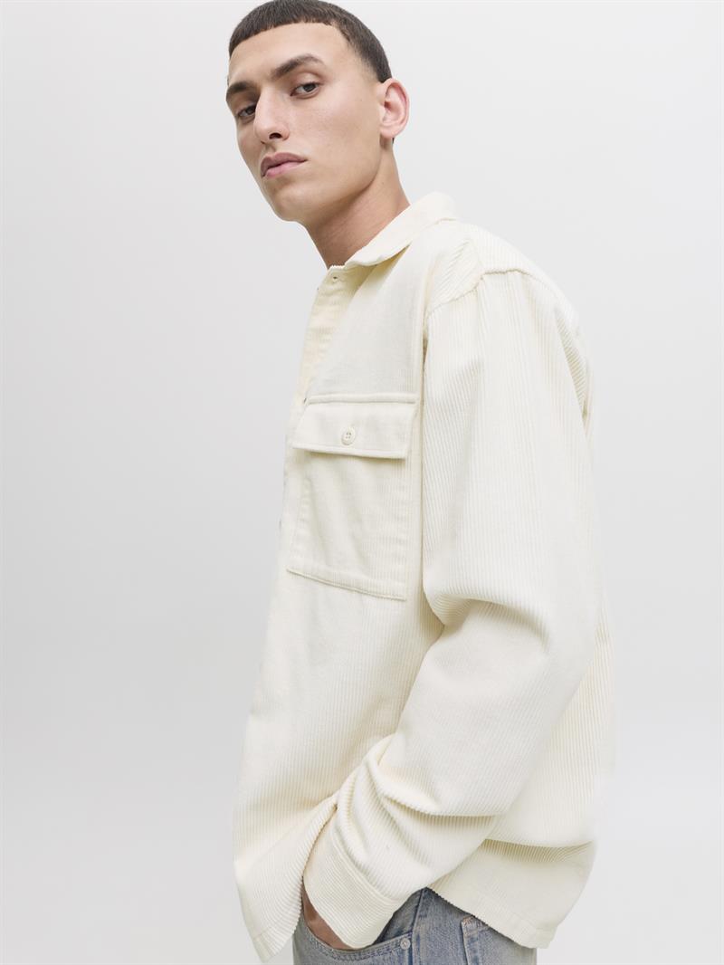 JJEPERFECT CORDUROY OVERSHIRT LS SN Antique White