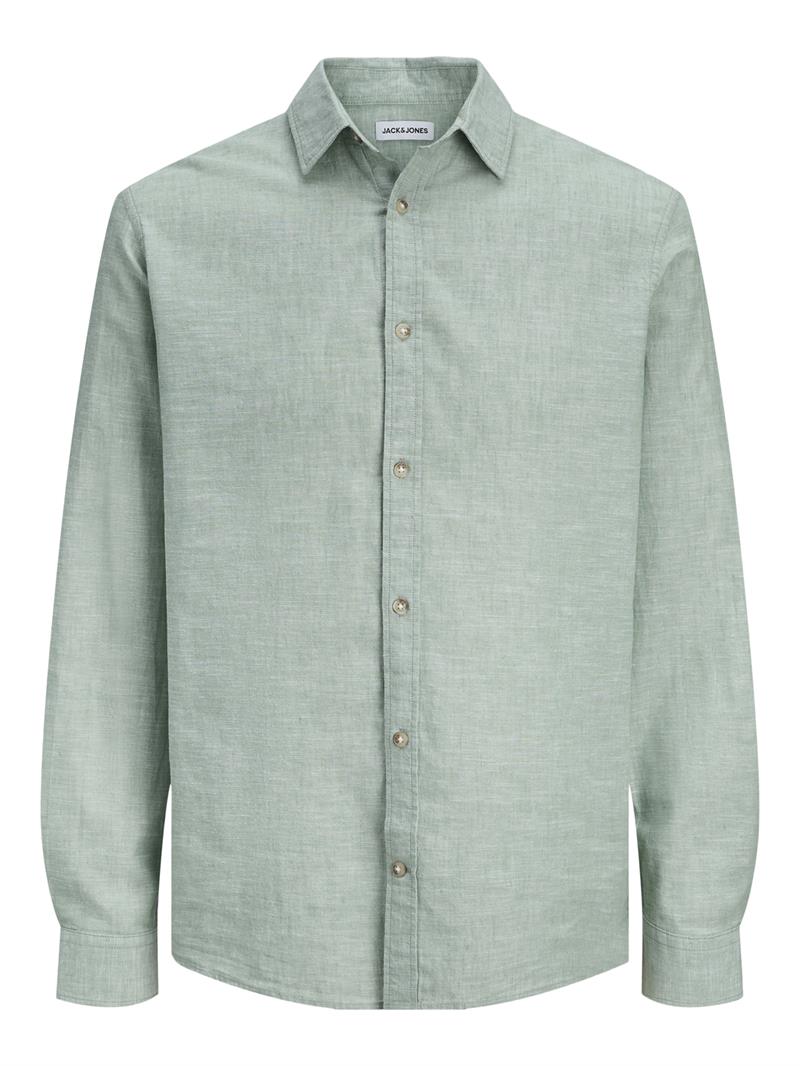 JJESUMMER LINEN BLEND SHIRT L/S SN GREEN
