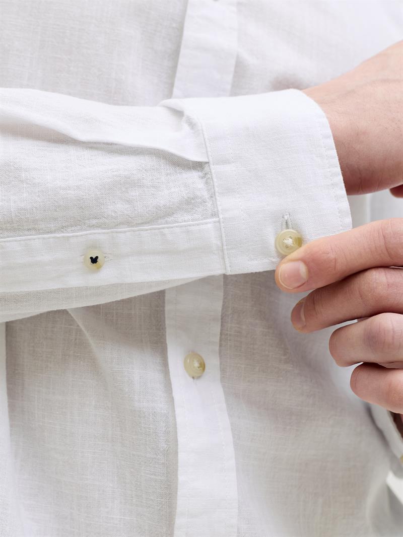 JJESUMMER LINEN BLEND SHIRT L/S SN White