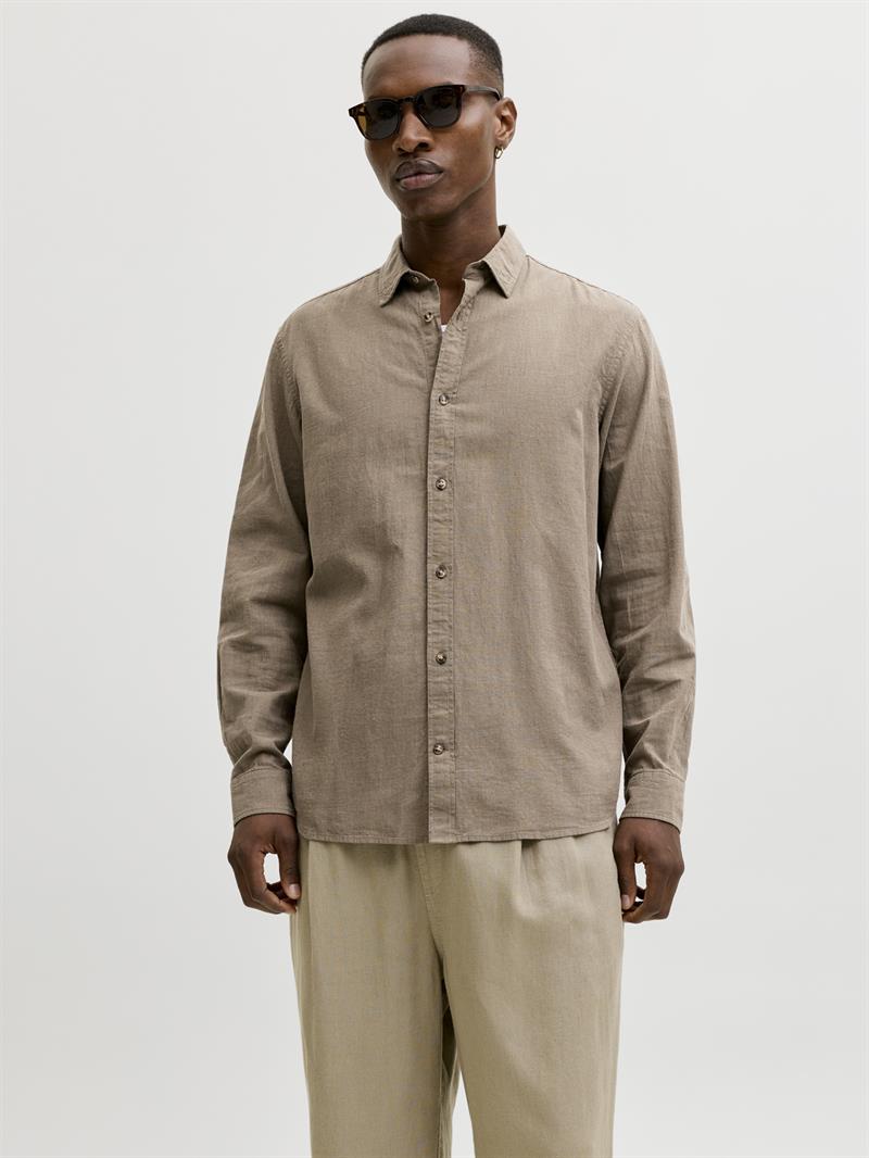 JJESUMMER LINEN BLEND SHIRT L/S SN Falcon