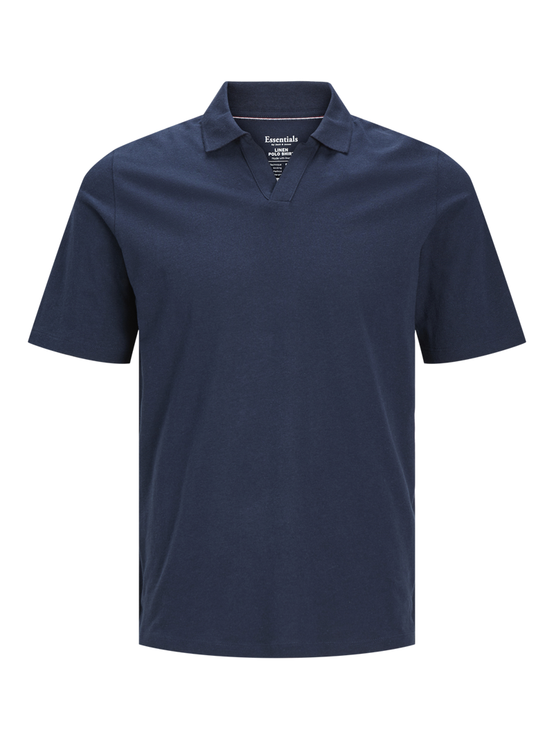 JJESUMMER LINEN POLO SS LN Navy