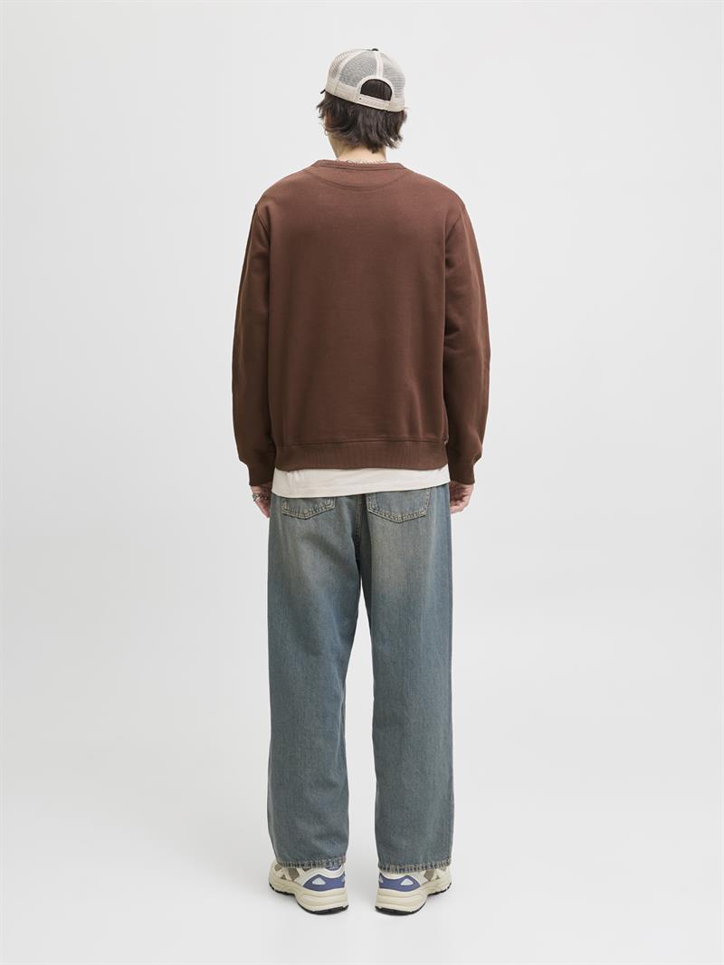 JORNORREBRO EMB SWEAT CREW NOOS Deep Mahogany