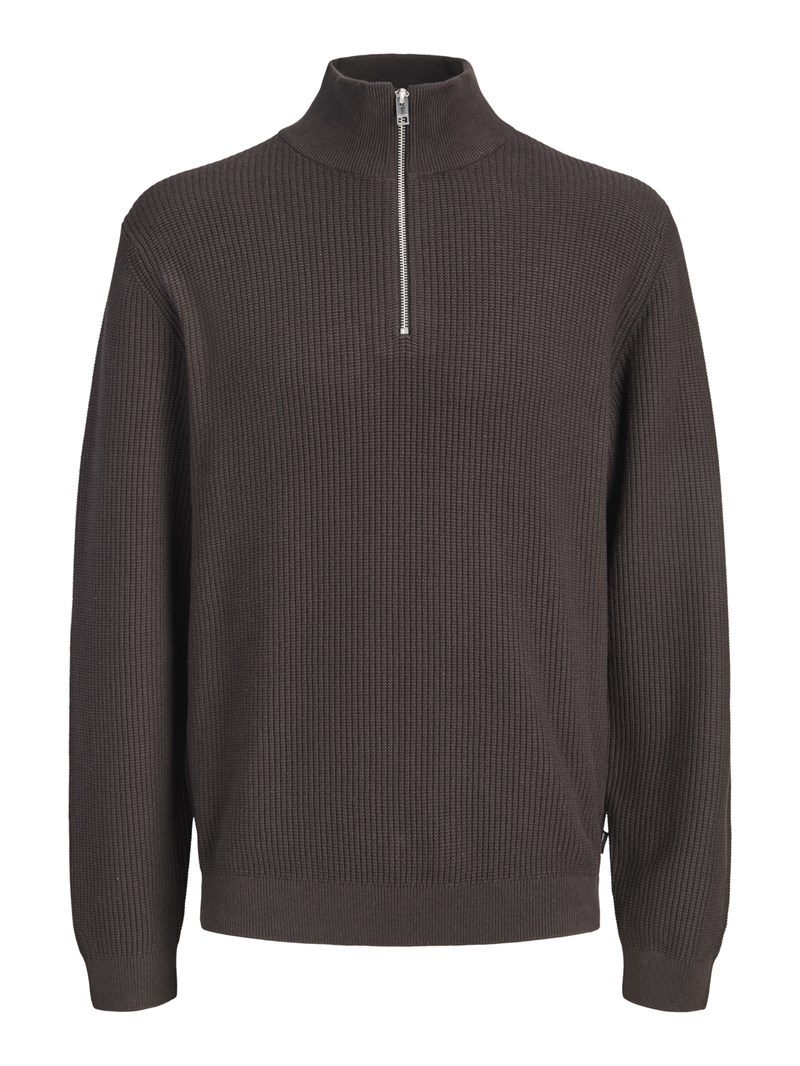 JPRBLACONNOR KNIT HALF ZIP Chocolate