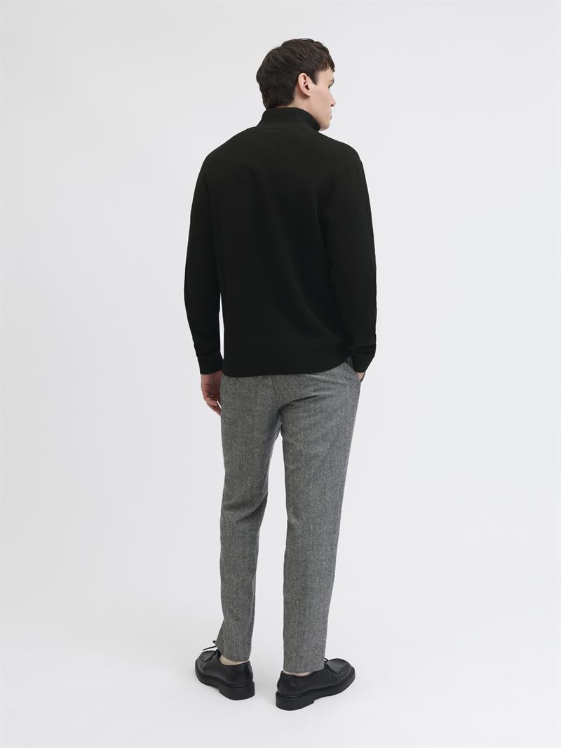 JPRMILANO STITCH KNIT HALF ZIP SN Black