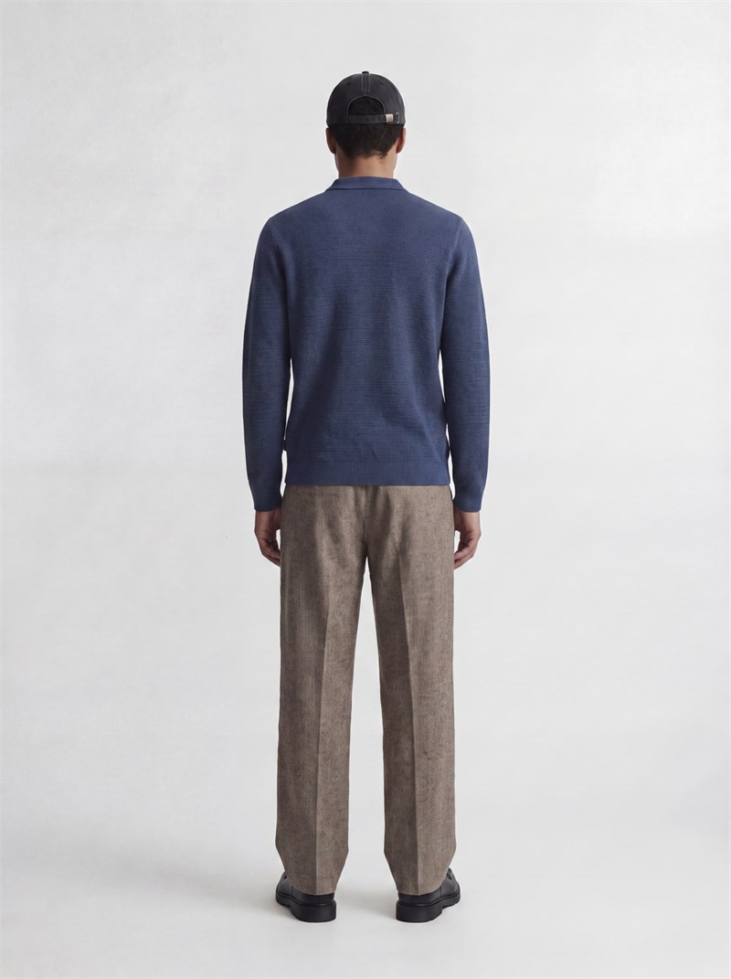 JPRBLURILEY KNIT POLO LS Blue