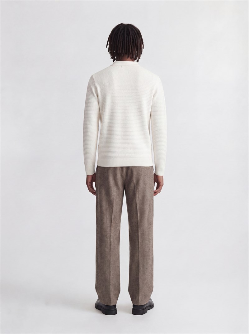 JPRBLURILEY KNIT POLO LS Cloud Dancer