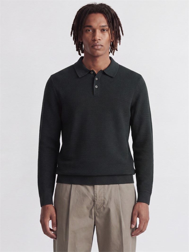 JPRBLURILEY KNIT POLO LS Scarab