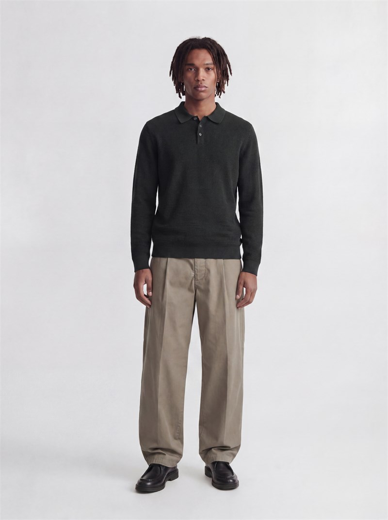 JPRBLURILEY KNIT POLO LS Scarab
