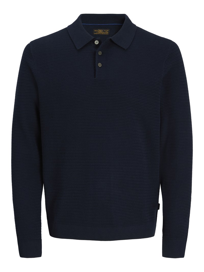 JPRBLURILEY KNIT POLO LS Sky Captain