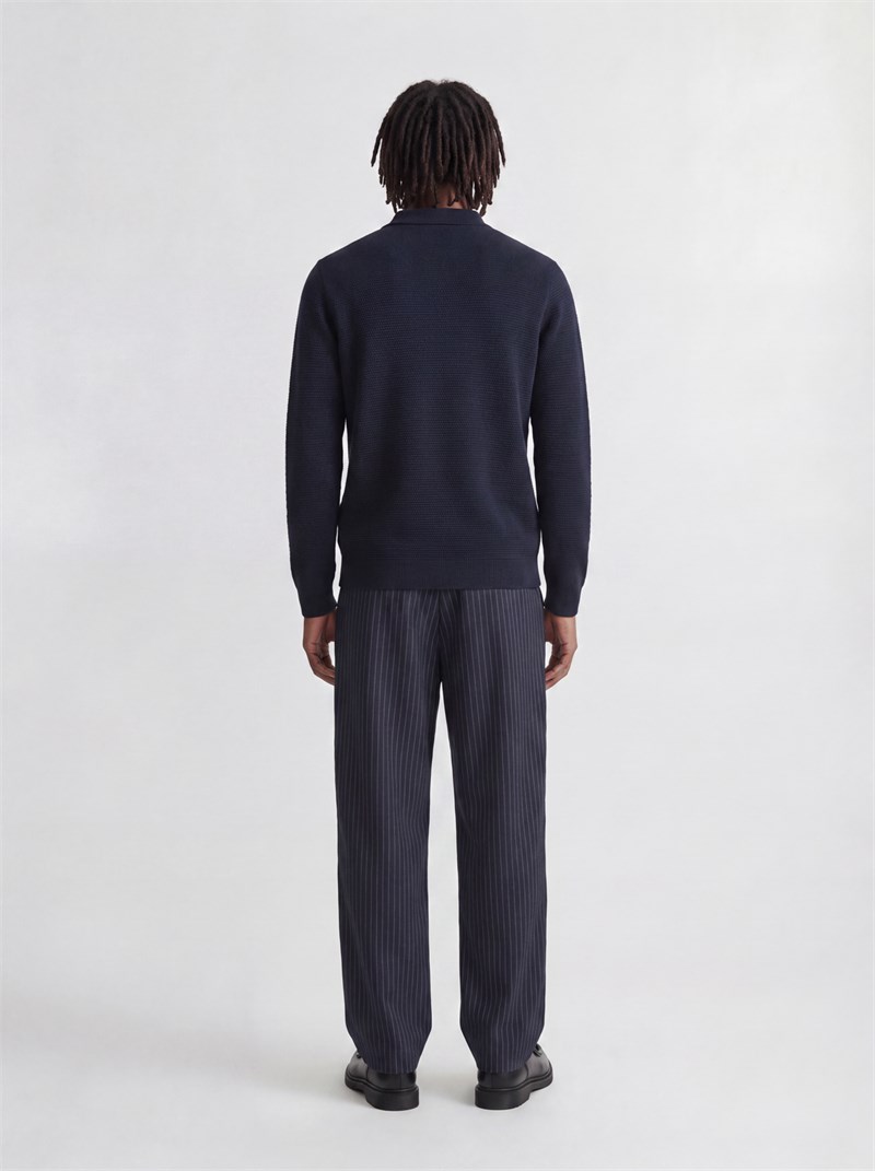 JPRBLURILEY KNIT POLO LS Sky Captain