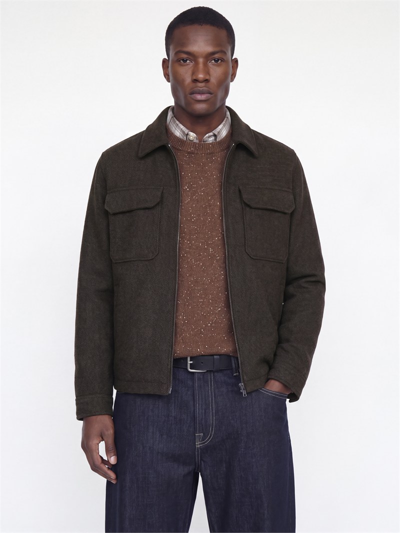 JPRBLUWAKEFIELD WOOL BLEND JACKET SN BROWN