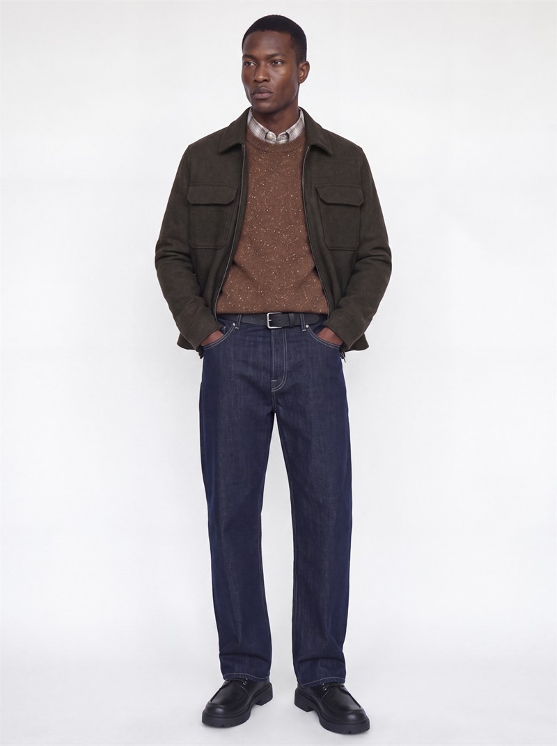 JPRBLUWAKEFIELD WOOL BLEND JACKET SN BROWN