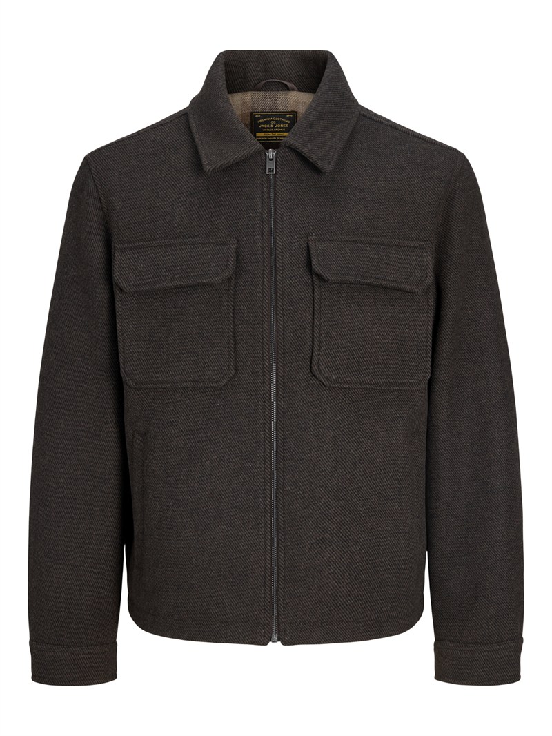JPRBLUWAKEFIELD WOOL BLEND JACKET SN BROWN