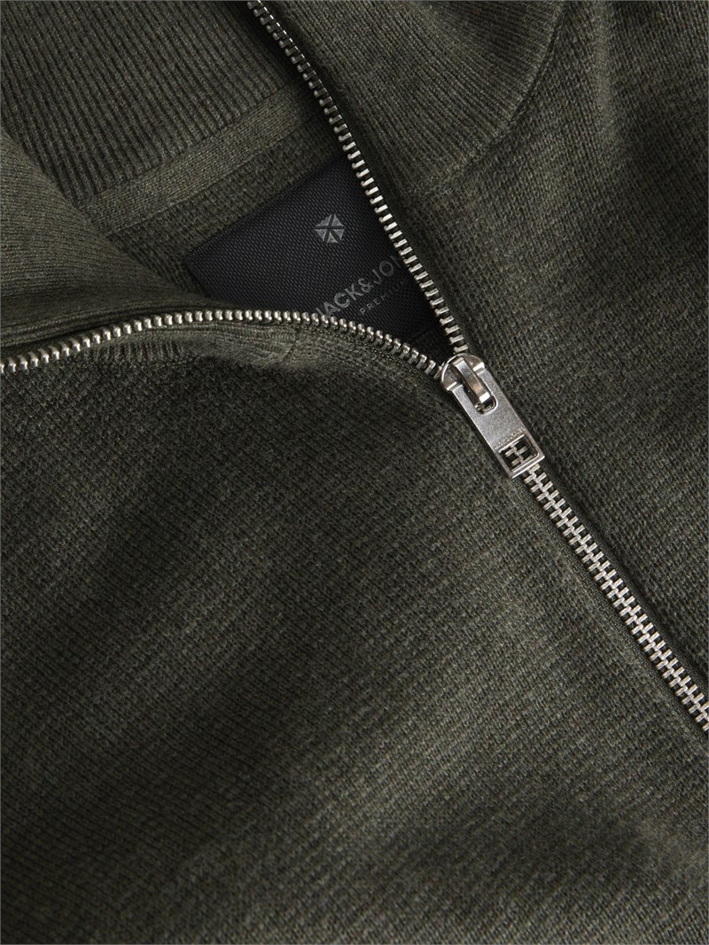 JPRMILANO STITCH KNIT HALF ZIP SN Rosin