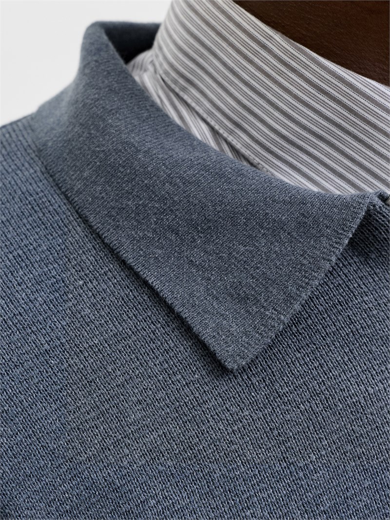 JPRMILANO STITCH KNIT ZIP POLO SN Turbulence
