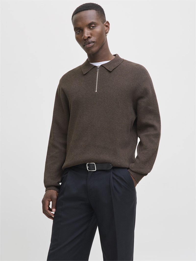 JPRMILANO STITCH KNIT ZIP POLO SN Delicioso