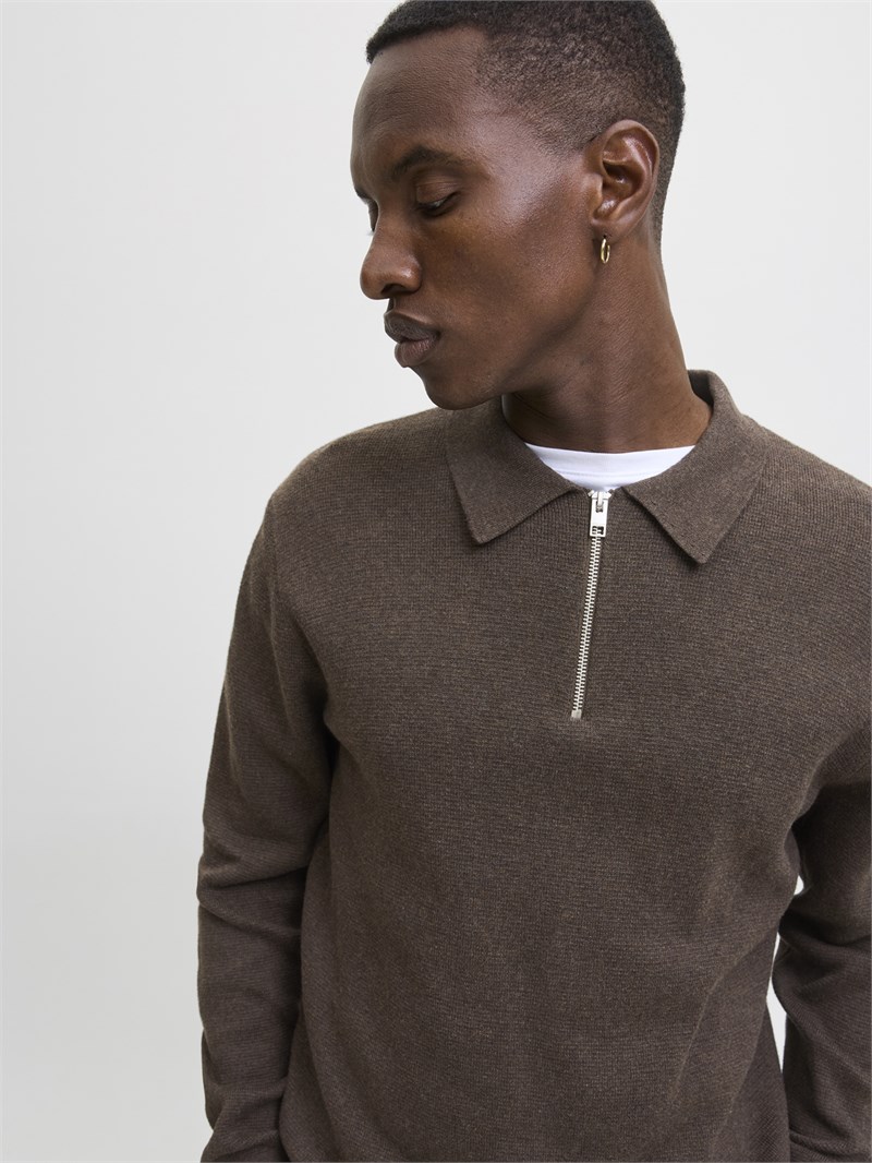 JPRMILANO STITCH KNIT ZIP POLO SN Delicioso
