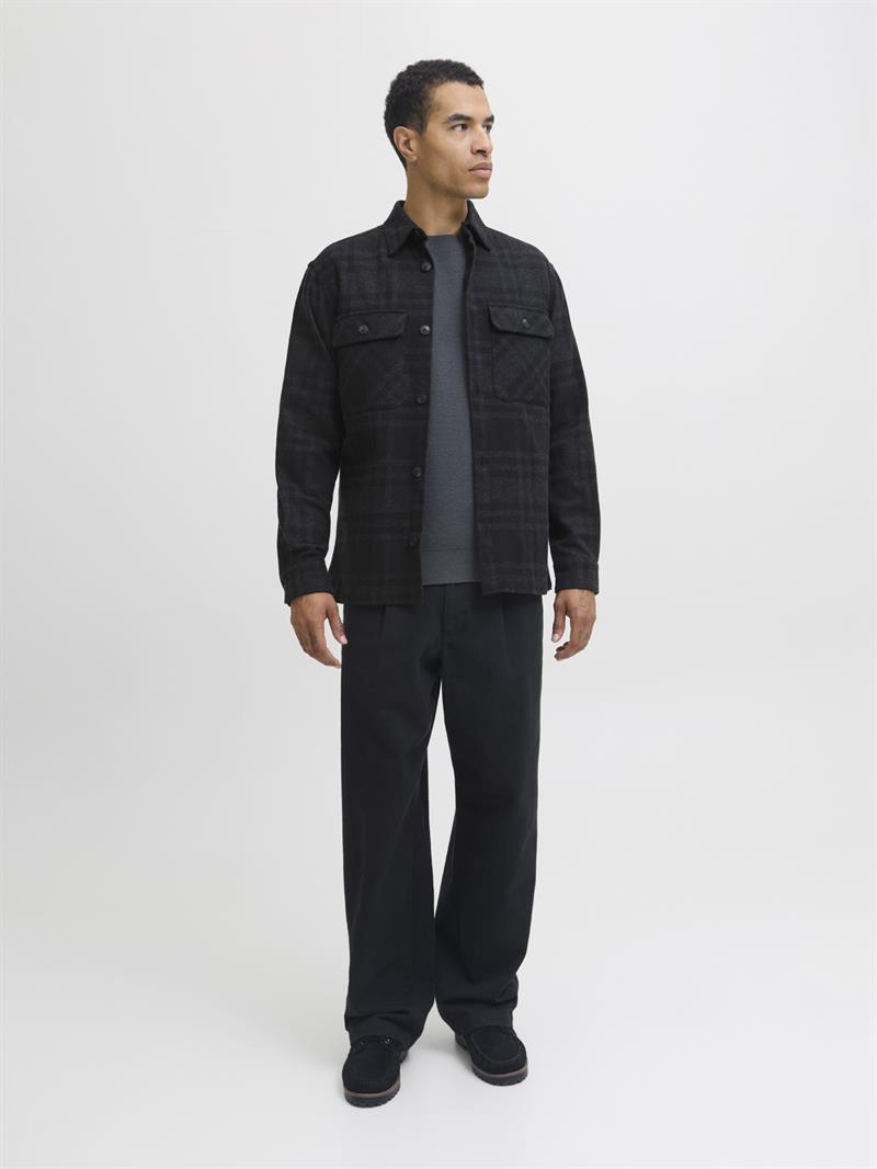 JPRRAYLE MELANGE CHECK L/S OVERSHIRT SN Black Beauty