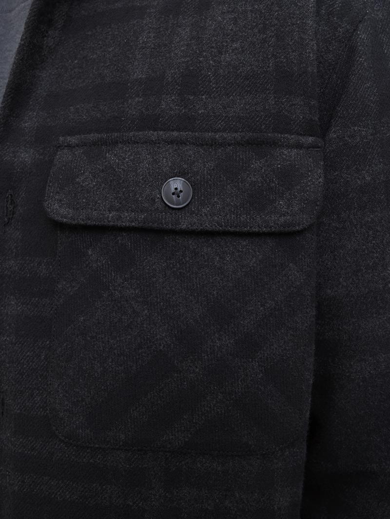 JPRRAYLE MELANGE CHECK L/S OVERSHIRT SN Black Beauty