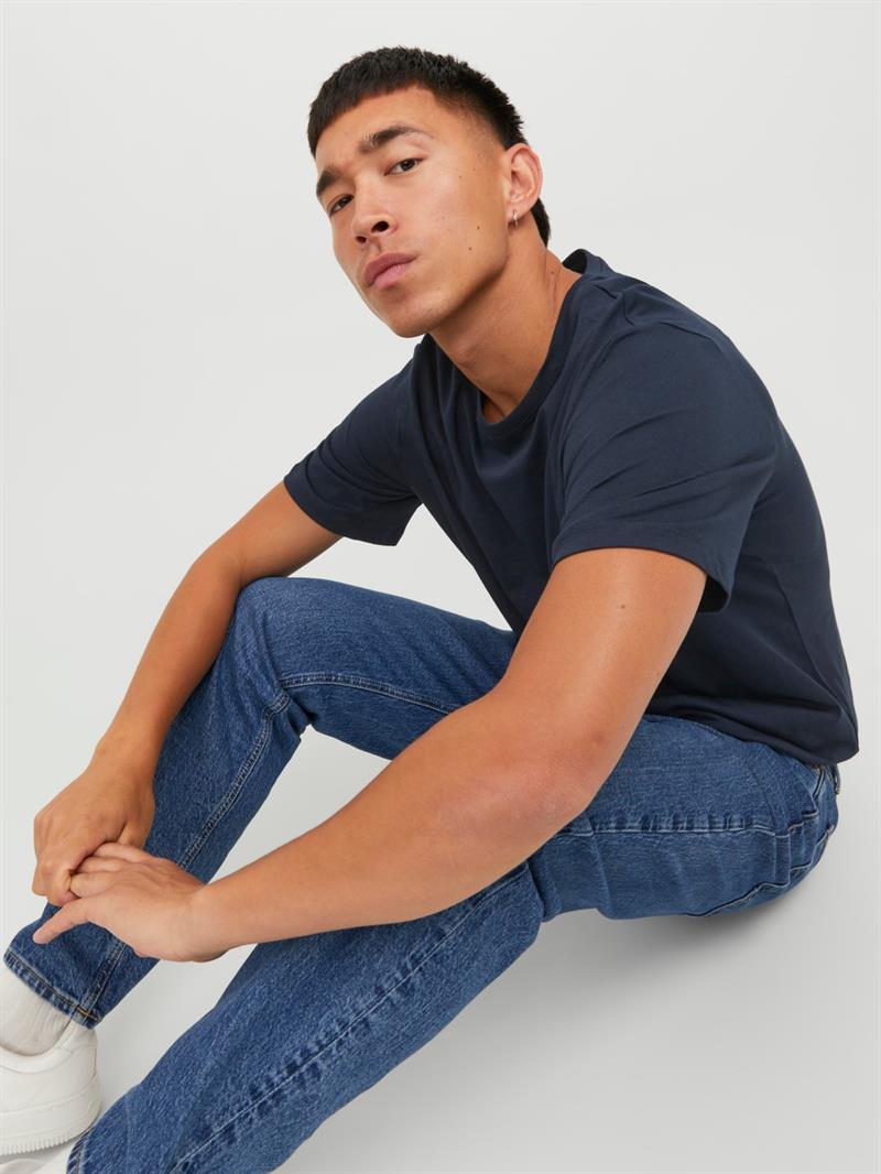 JJEORGANIC BASIC TEE SS O-NECK NOOS Navy