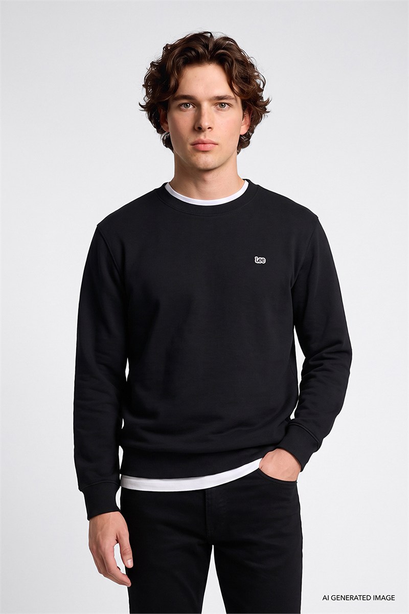 Bisiklet Yaka Sweatshirt Black