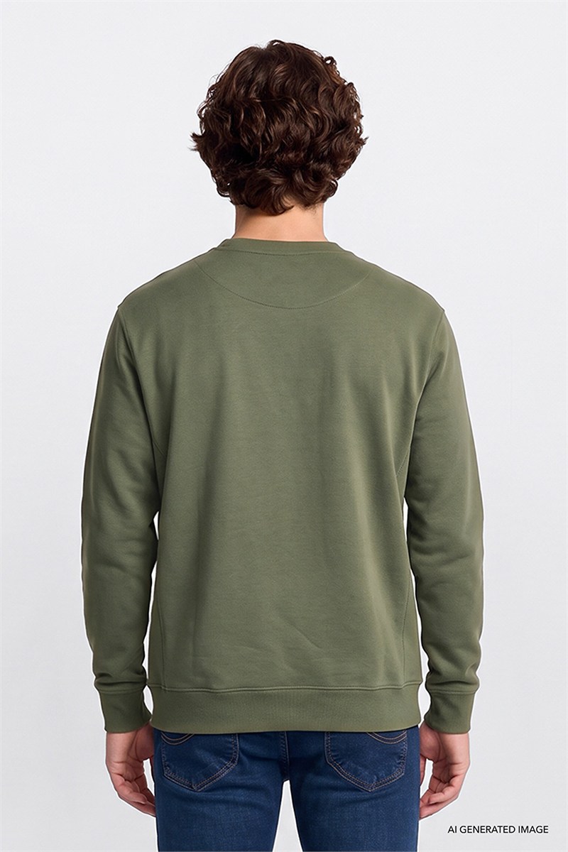 Bisiklet Yaka Sweatshirt Olive