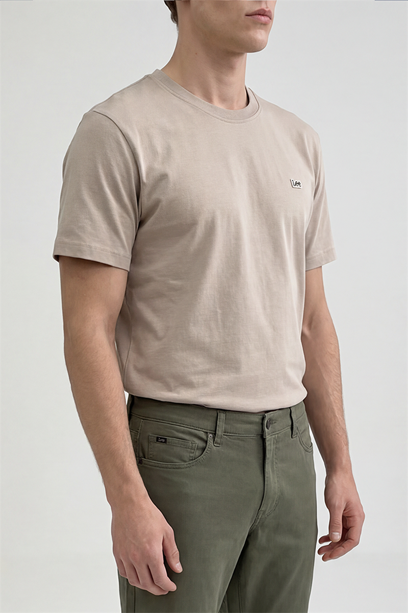 Bisiklet Yaka T-shirt Beige