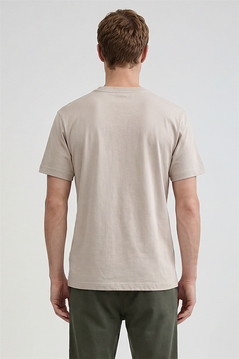 Bisiklet Yaka T-shirt Beige