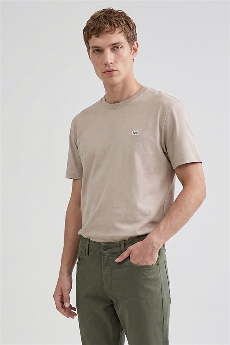 Bisiklet Yaka T-shirt Beige