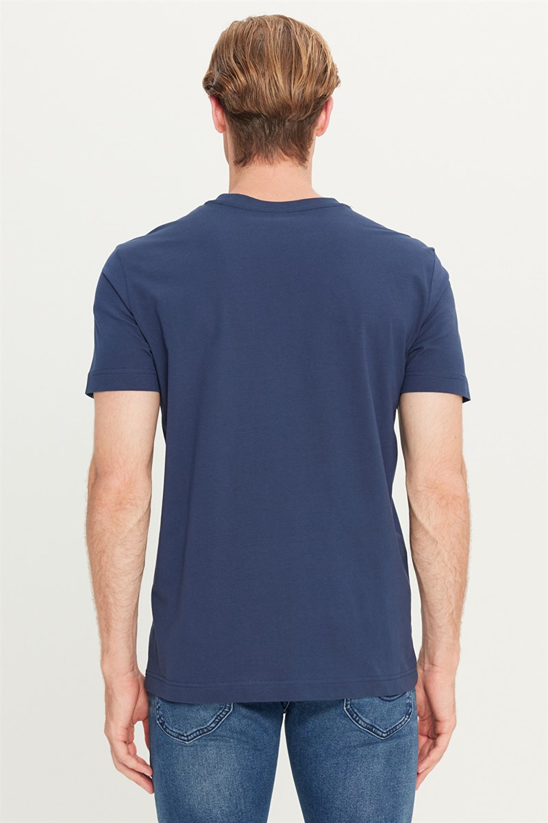 Bisiklet Yaka T-shirt Navy