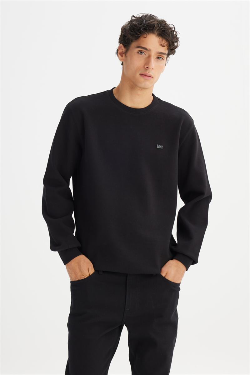 Erkek Baskılı Sweatshirt Siyah