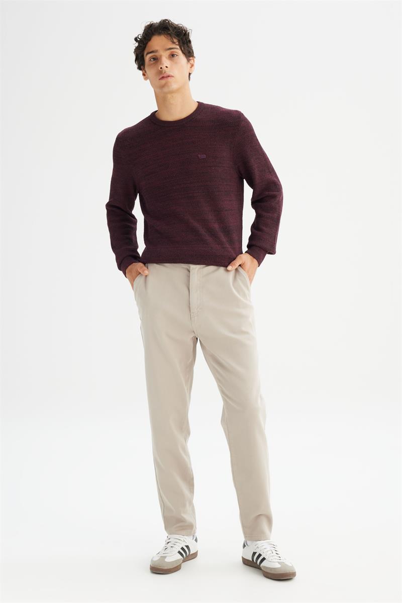 Erkek Örme Chino Pantolon Beige